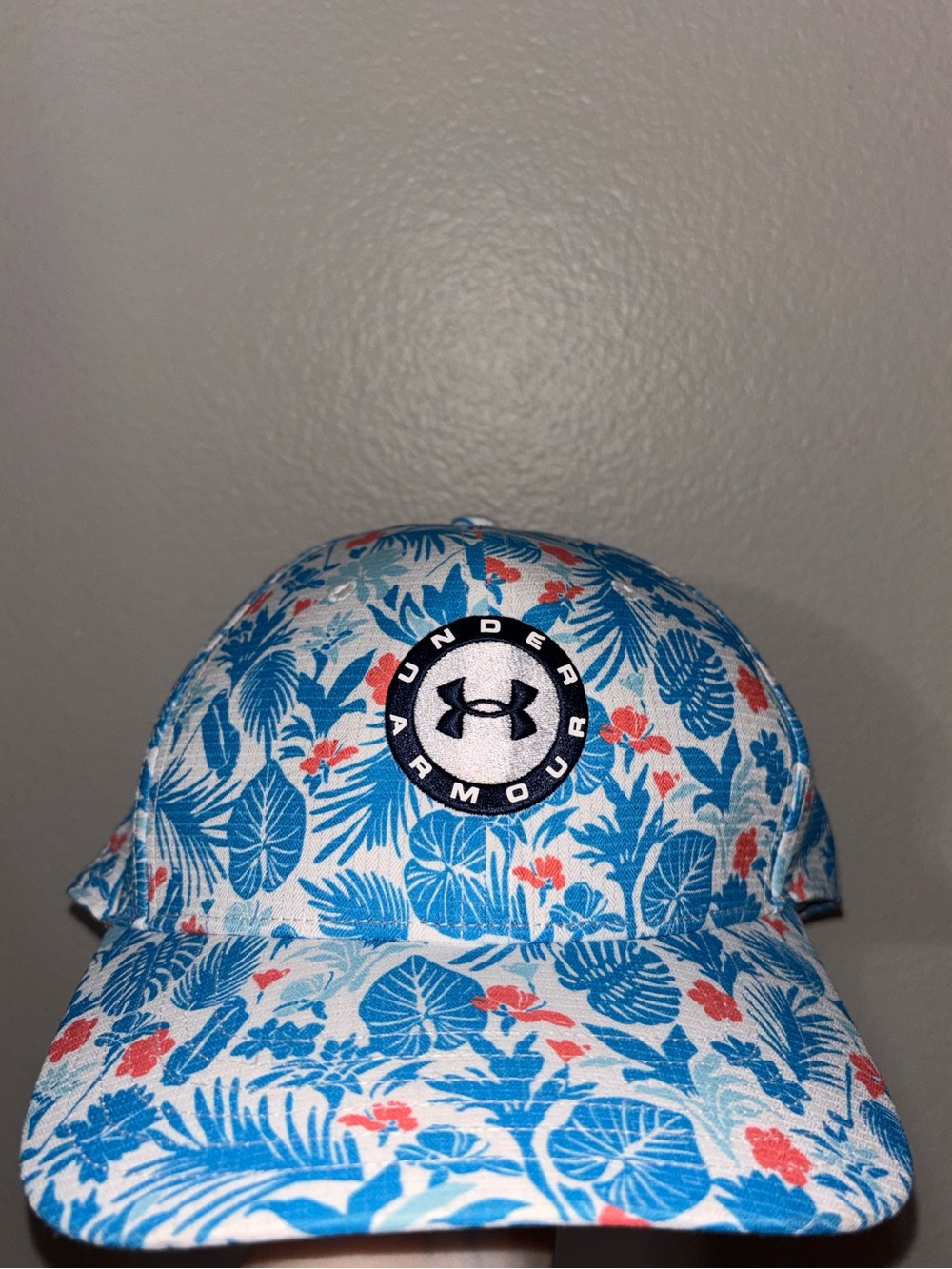 Under Armour Kids Tropical Floral Baseball Hat - Blue & Coral